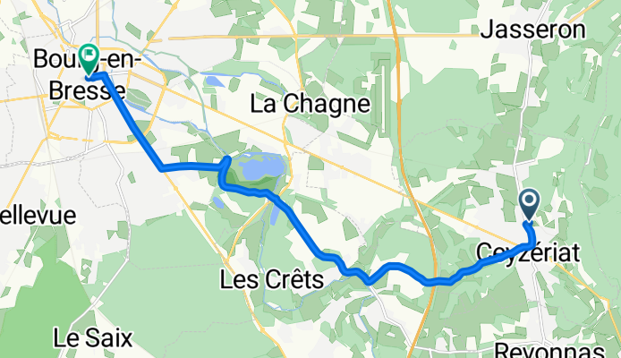 De Allée le Cart 5, Ceyzériat à Rue Notre Dame 1, Bourg-en-Bresse