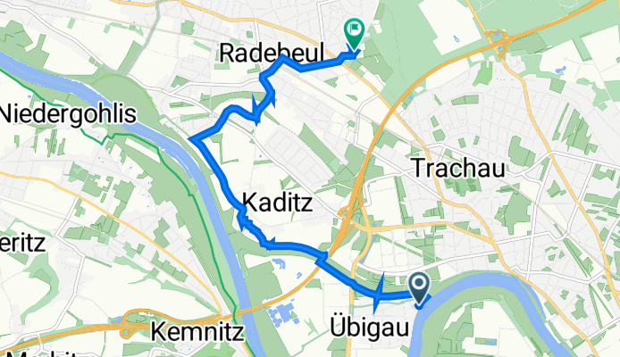 Altmickten 1, Dresden nach Anne-Frank-Straße 20, Radebeul