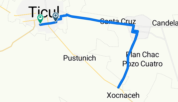 Ruta desde Calle 33 173, Ticul