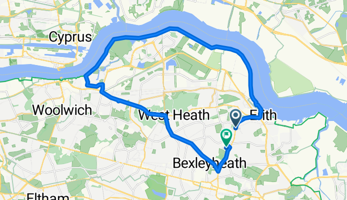 146–152 Bexley Road, Erith to 15 Courtleet Dr, Erith