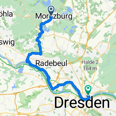 Kötzschenbrodaer Straße 3, Moritzburg nach Glacisstraße 5, Dresden