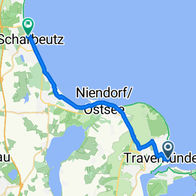 Strandpromenade, Lübeck nach Hansastraße 5, Scharbeutz