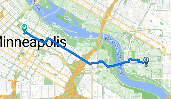 515 Delaware St SE, Minneapolis to 330 Second Ave S, Minneapolis