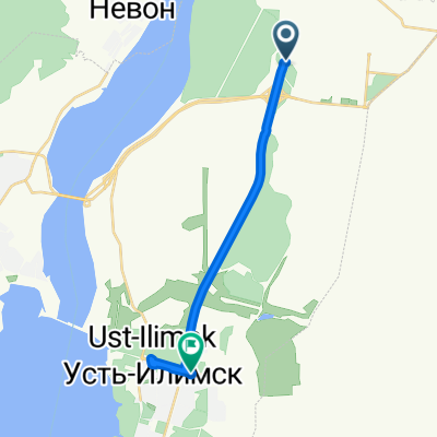 Promyshlennoye Shosse, Ust-Ilimsk to Ulitsa Entuziastov 1, Ust-Ilimsk