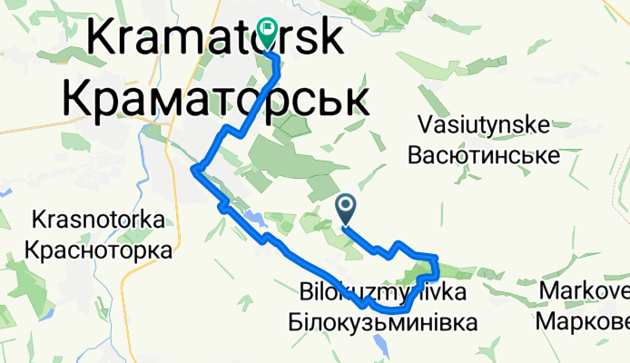 Маршрут в Леонида Быкова улица, 15, Краматорск