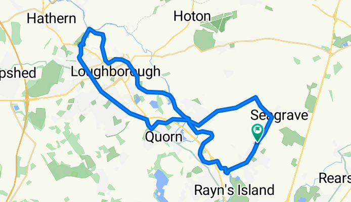 Sileby to Loughborough and back. uses the canal tow path to return.