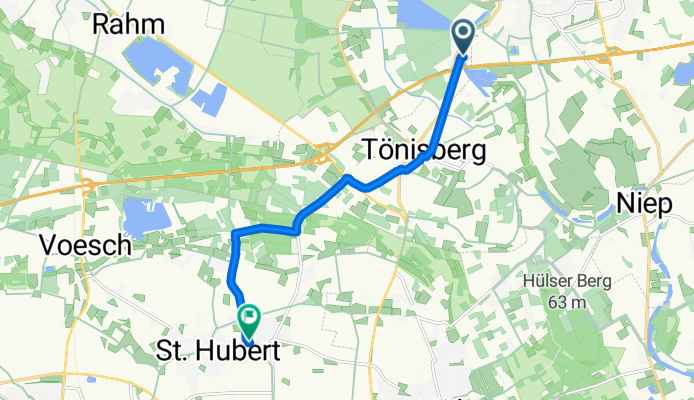 Neufelder Straße 140, Rheurdt nach Hülser Landstraße 3, Kempen