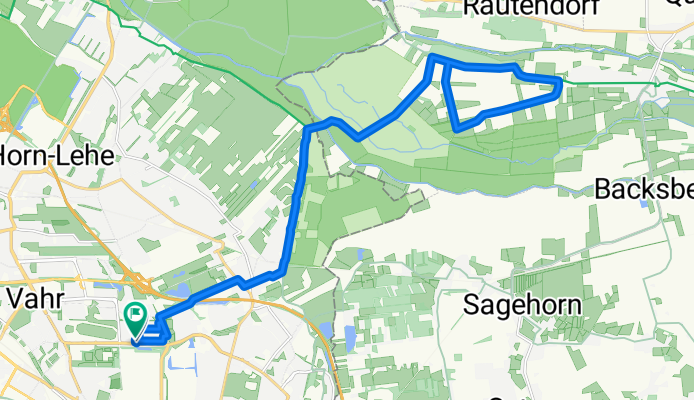 Ludwig-Roselius-Allee 104, Bremen nach Wilhelm-Busch-Weg 4A, Bremen