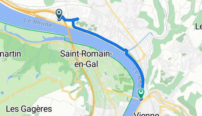 D4, Vienne to Pont de Lattre de Tassigny, Vienne