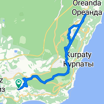 От улица Маратовская 57, Гаспра до улица Маратовская 57, Гаспра