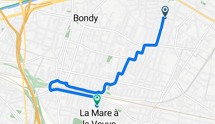De 29 Allée Thérèse, Bondy à 98 Route de Villemomble, Bondy