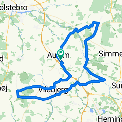Aulum Bike 75 km Grøn Rute