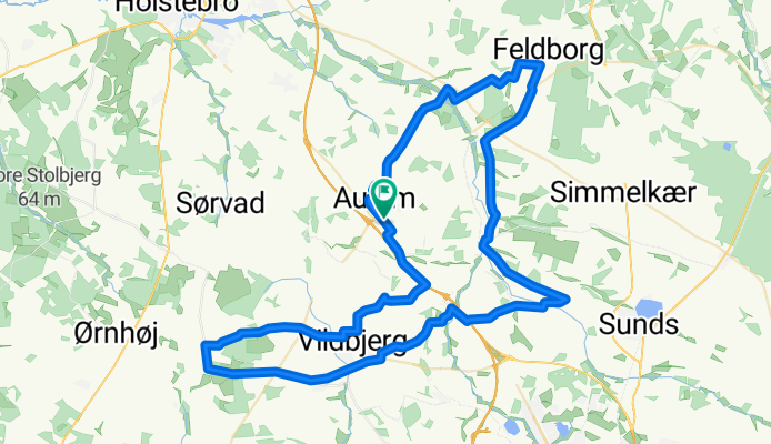 Aulum Bike 75 km Grøn Rute