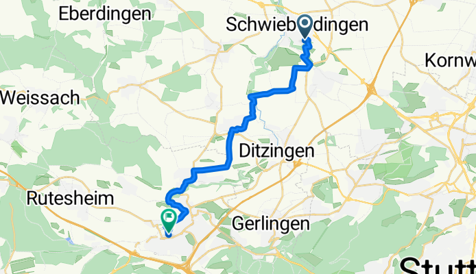 Anne-Frank-Straße 8, Schwieberdingen to Daimlerstraße 6, Leonberg