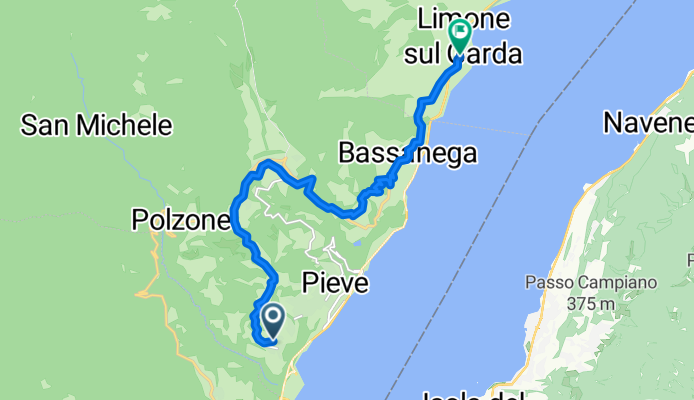 Route Straße Pregasio nach Limone