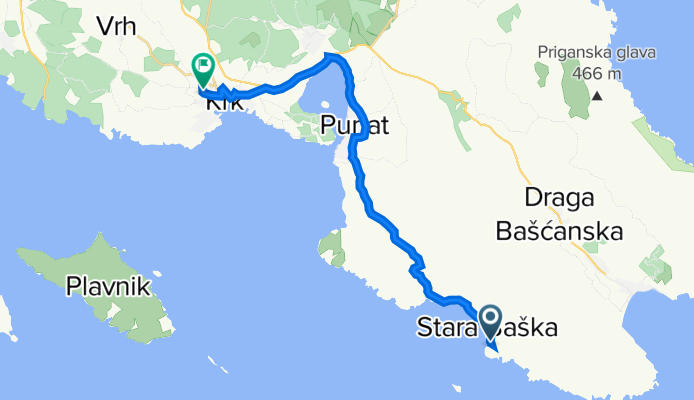 Stara Baška nach Ulica Ivana Meštrovića 18, Krk