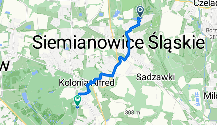 Sowia 14, Siemianowice Śląskie do Bytkowska 58, Katowice