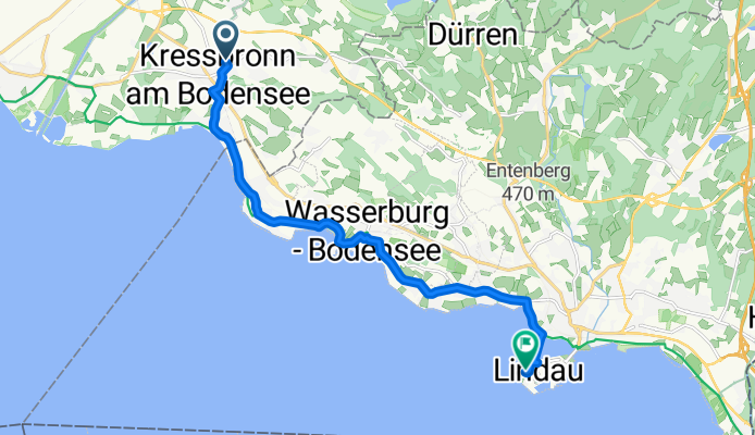 Fallenbachweg 6, Kressbronn am Bodensee nach Uferweg 2, Lindau (Bodensee)