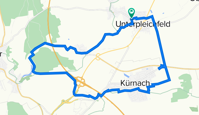 2-Bäche-Radweg Unterpleichfeld-Mühlhausen-Maidbronn-Kürnach