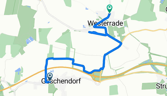 Dorfstraße 22B, Geschendorf nach Teichstraße, Westerrade