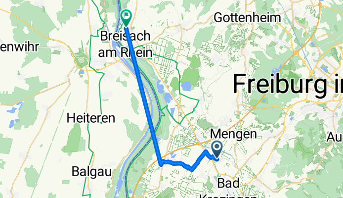 Hauptstraße 30, Bad Krozingen nach Straßburger Straße 11, Breisach am Rhein