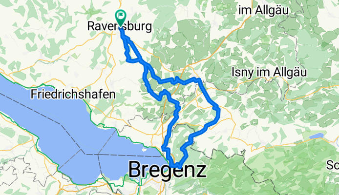 RV - Bodnegg - Leiblach - Pfänder - Lindenberg - Wangen - Bodnegg - RV