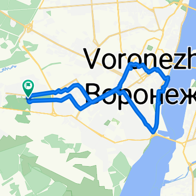 От улица Космонавта Комарова 6, Воронеж до улица Космонавта Комарова 6, Воронеж