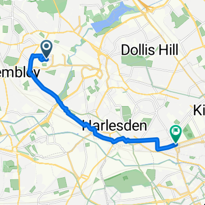 Route to 259B Harvist Road, London