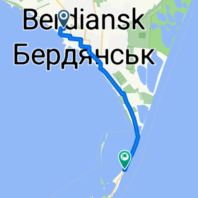 От вулиця Покровська 35, Бердянськ до вулиця Макарова 13, Бердянськ