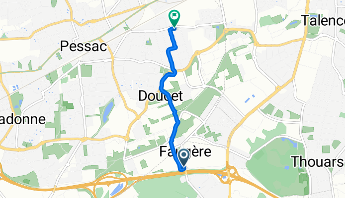 De Avenue d'Aquitaine, Gradignan à 62 Avenue de Candau, Pessac