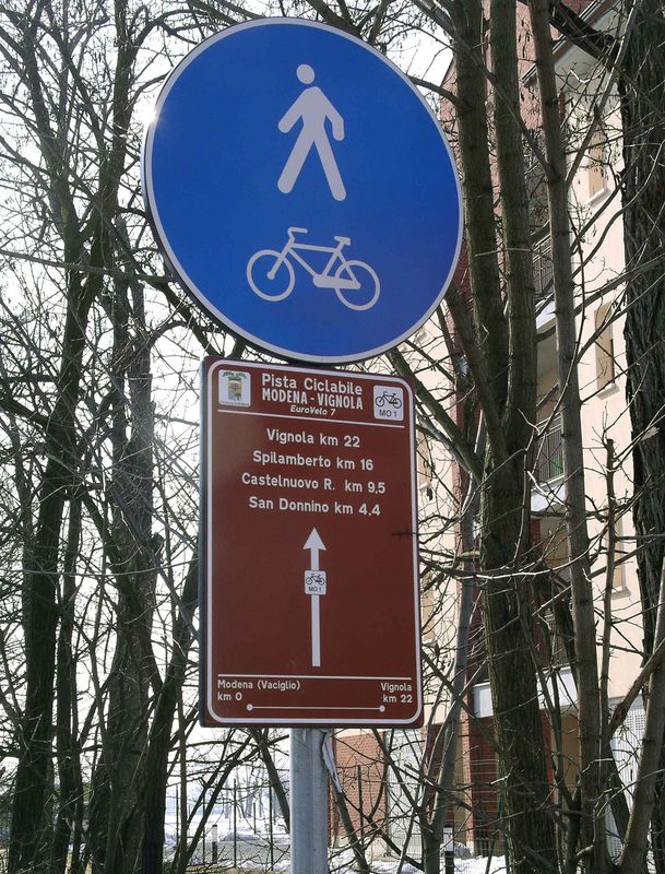 d) Ciclabile ex ferrovia Modena - Vignola.