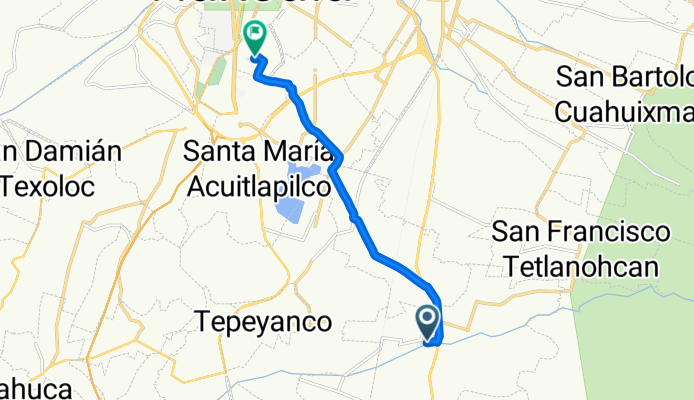 De Calle Privada 5 De Mayo, Teolocholco a Calle Jaime Nuno 9, Tlaxcala de Xicohténcatl
