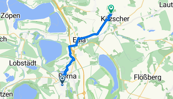 Altenburger Straße 43, Borna nach Fröbelstraße 1–15, Kitzscher
