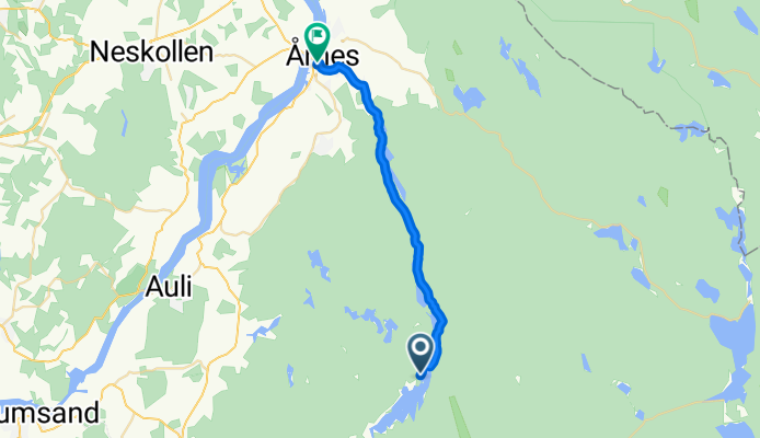 Ulviken Vei 613, Aurskog to Øvre Hagaveg 4A–8A, Årnes
