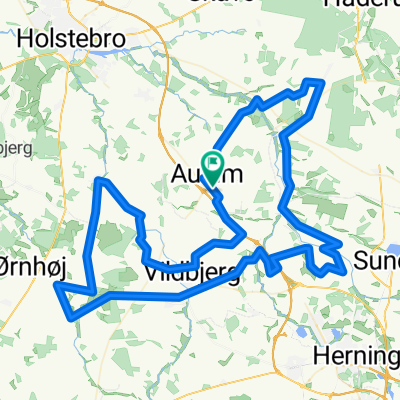 Aulum Bike 102 km Gul rute 
