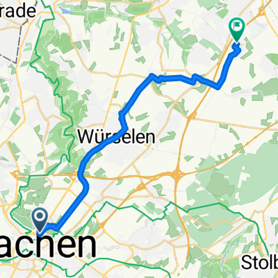 Krefelder Straße, Aachen nach Freiheitsstraße 10, Alsdorf
