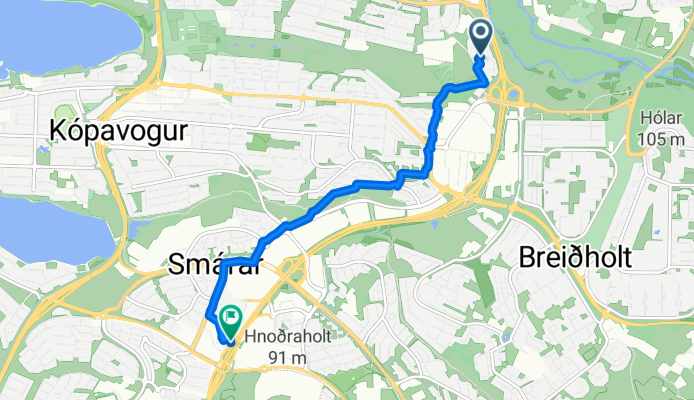 Blesugróf 6, Reykjavík to Hlíðasmári, Kópavogur