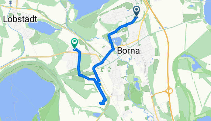 Rudolf-Virchow-Straße 4, Borna nach Am Dreieck 48, Borna