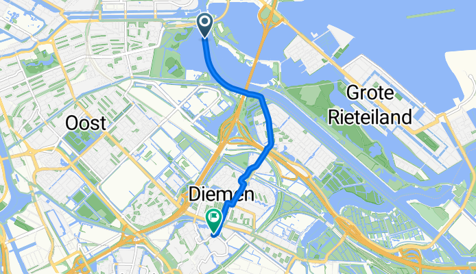 Westelijke Merwedekanaaldijk, Amsterdam naar Aalscholverpad, Diemen