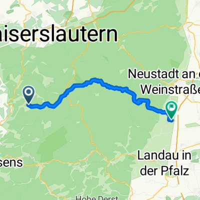 Ziegelstraße 2, Heltersberg nach Bismarckstraße 23A, Edenkoben