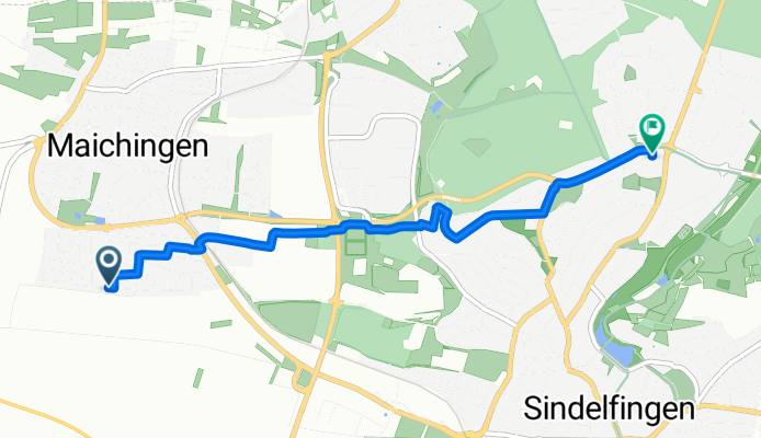 Rottweiler Straße 1–5, Sindelfingen to Pfarrwiesenallee 1, Sindelfingen colegio maya