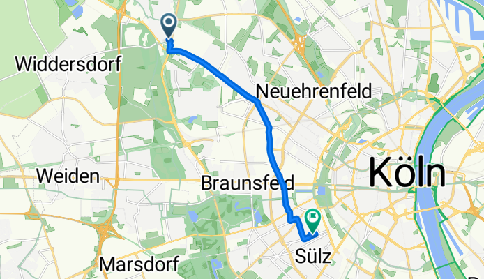 Schaffrathsgasse 44, Köln nach Kerpener Straße 32, Köln