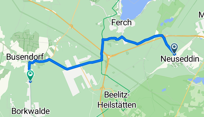 Route to Ernst-Thälmann-Straße 119, Borkwalde