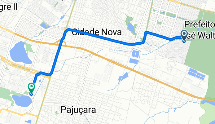 Rota para Avenida Parque Leste, 555, Maracanaú