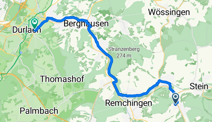 Schwarzwaldstraße 6, Kämpfelbach nach Grötzinger Straße 2–6, Karlsruhe