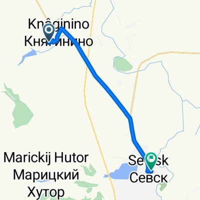 От Unnamed Road, Княгинино до улица Розы Люксембург 39, Севск