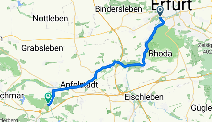 Alfred-Hess-Straße 15, Erfurt nach Freudenthal, Drei Gleichen