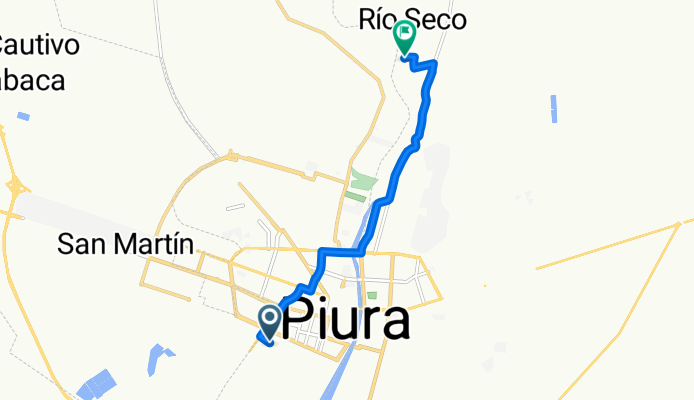 Ruta desde Avenida Caracas, Piura