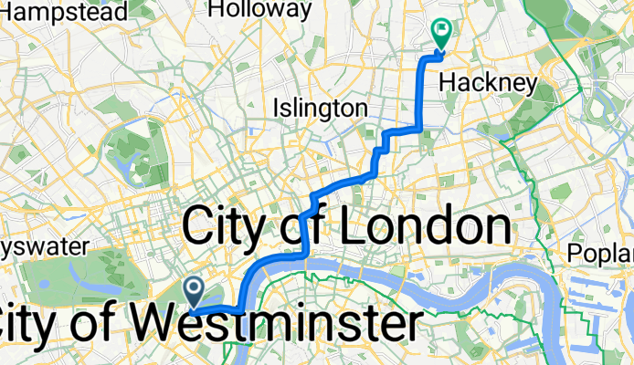 Route to 14 Sigdon Road, London