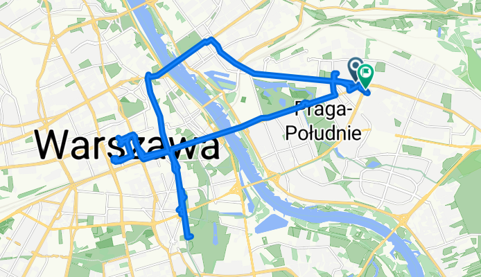 Grochowska 217/15, Warszawa do Aleja Stanów Zjednoczonych 72, Warszawa